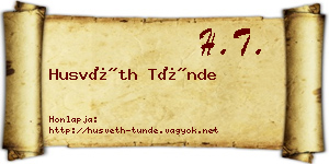 Husvéth Tünde névjegykártya